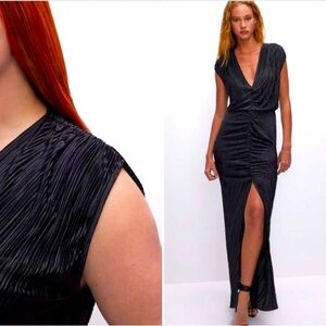 Good American plisse black formal dress